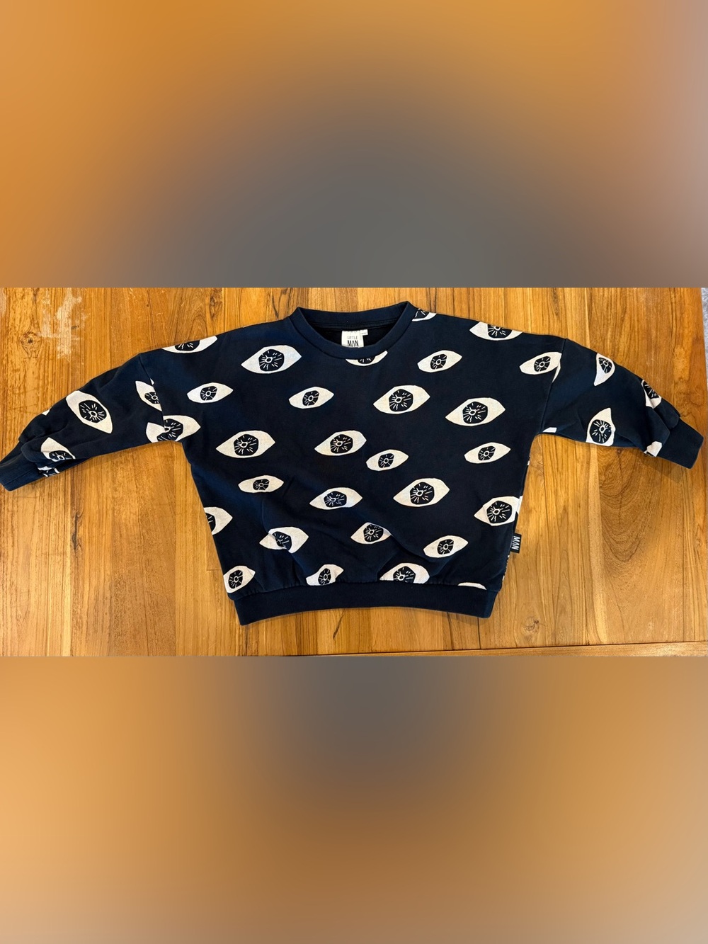 Little Man Happy Eye Print Sweatshirt 4-5Y Black Kids Pullover